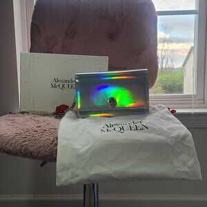 Alexander McQueen Iridescent Leather SKULL MINI Crossbody rare and sold out